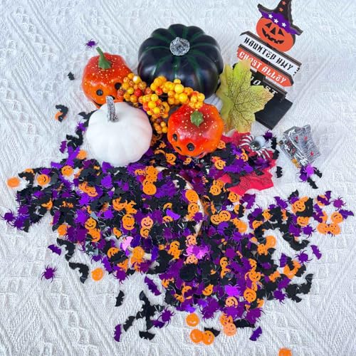 Halloween Confetti Glitter Bats Spider Pumpkin Table Scatter - Purple Spider Pumpkin