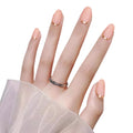 Yibosoar Press On Nails - Glossy, Short Round Fake Nails, Salon Quality | Semi-Transparent Reusable Press On Nails in 15 Sizes - 30Pcs Stick On Nails Kit (Gold Pink)