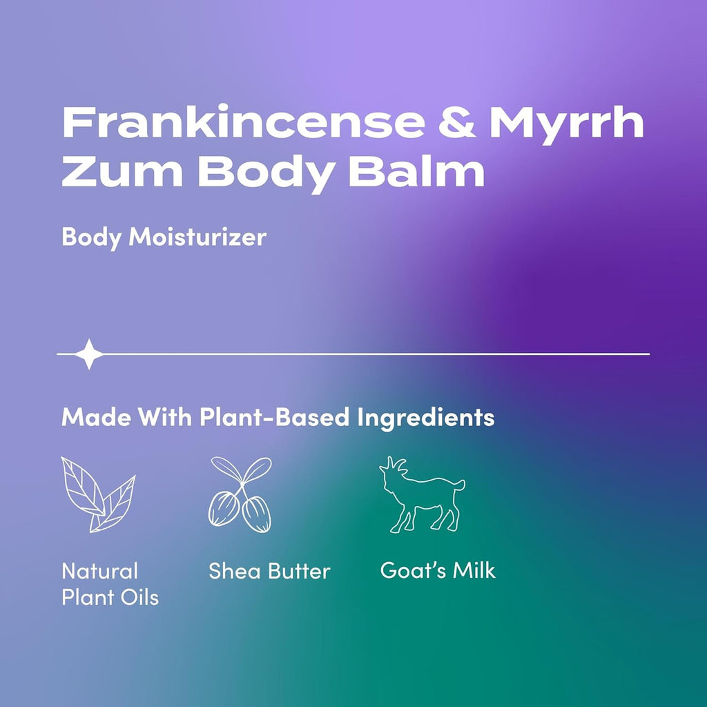 Zum Indigo Wild Body Balm - Natural Skin Moisturizer with Goat's Milk & Shea Butter | Frankincense & Myrrh - 2.5 oz