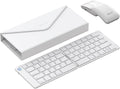 DELUX PockCombo Wireless Keyboard and Mouse - Foldable Bluetooth Design, Portable & Lightweight (White)