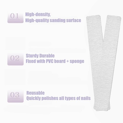 21 Pcs Nail File 100/180 Grit Nail Files,Gray Double Sided Emery Boards,Professional Nail Files for Natural and Acrylic Nails