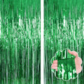 Green Fringe Backdrop Streamers for Party Decorations 2 Pack - 3.3 x 8.2 Feet