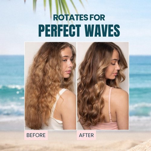 Beachwaver Co. B1.25 Rotating Curling Iron - Pink Sunset | Automatic 1.25-Inch Ceramic Iron for Medium-to-Long Hair | Travel-Friendly, Dual Voltage, Auto Shut-Off