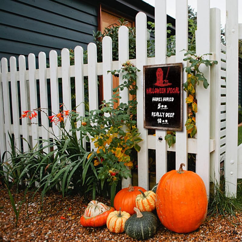 Halloween Special Metal Sign Wall Decor - Creepy Haunted House Halloween Humor - 8x12 Inches
