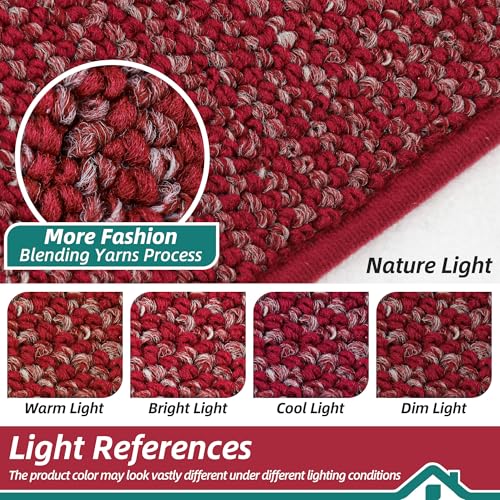 Kitchen Rugs 24x36 Inch Non-Slip Floor Mat - Red, Absorbent & Durable