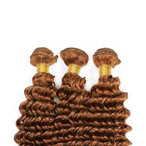 Condescension Human Hair Bundles 10 12 14 Inch Blonde Light Brown Deep Wave Bundles Human Hair Unprocessed Brazilian Virgin Quick Weave Hair for Black Women
