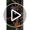 Halloween Animatronic Giant Hanging Spider with Egg Sac - 44 Inch, Orange & Black, Lights & Sounds