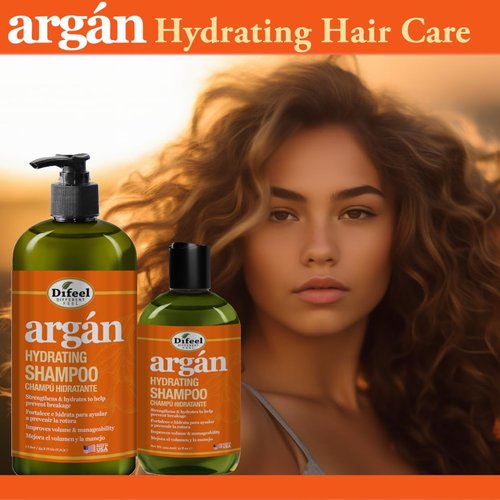 Difeel Argan Hydrating Shampoo - Natural Sulfate-Free Argan Oil Formula | 33.8 oz for Healthy Hair