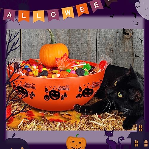 Halloween Candy Bowls Set - Plastic Trick or Treat Serving Bowls, Horrific Variation