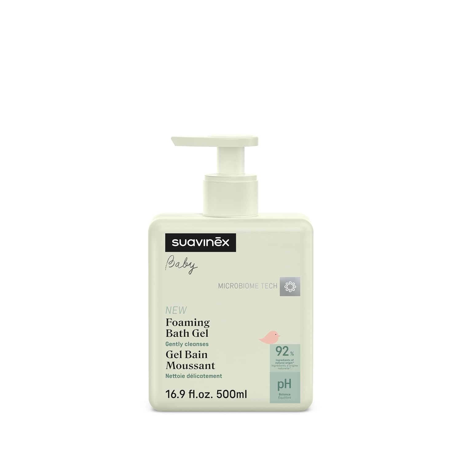 Suavinex Baby Shower Gel & Shampoo - Tear-Free Gentle Wash for Sensitive Skin | 16.9 oz, 92% Natural Ingredients