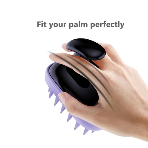Skiennix 2-in-1 Scalp Massager Shampoo Brush - Exfoliator for Dandruff & Hair Growth | Black Purple