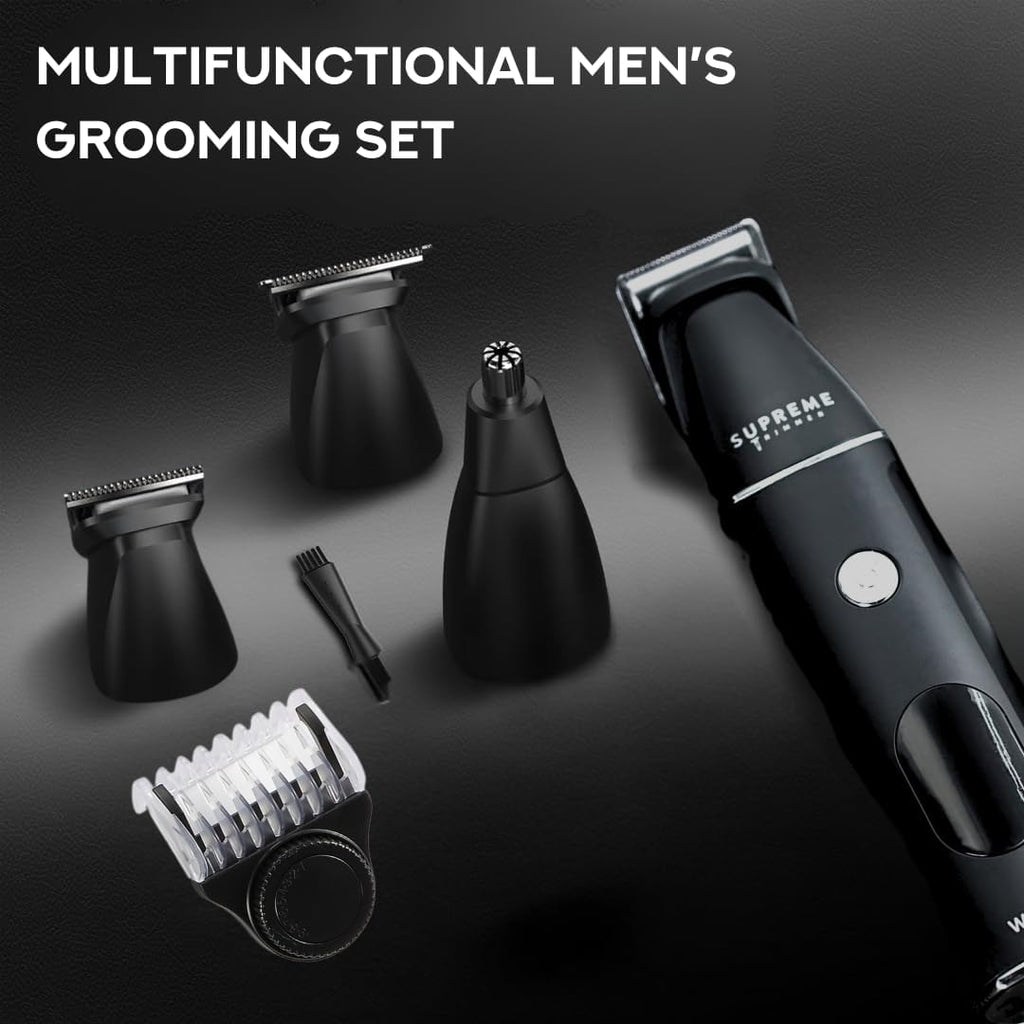 Supreme Trimmer All-in-One Waterproof Multigroomer for Men - Rechargeable Beard, Body & Nose Hair Kit | SMG3030
