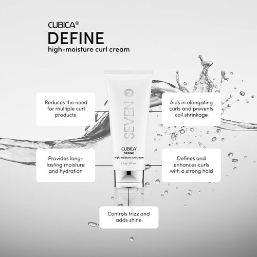 SEVEN Mezzo Define Curl Cream - High Moisture Anti-Frizz Formula with Shea Butter & Argan Oil | 7oz