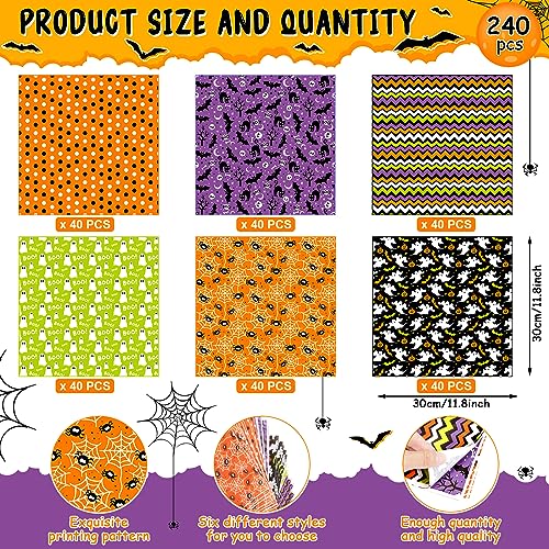 Halloween Theme 240 Sheets Wax Paper Sheets - Food Basket Liners & Wraps, 12x12 Inch