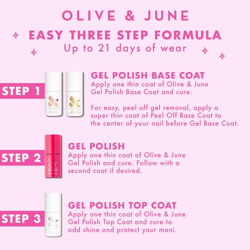Olive & June Gel Polish | UV LED Nail Lamp Needed | Long Lasting Formula | Up to 21 Days of Wear | Damage-Free Removal | Salon-Quality Manicure Pedicure at Home| Boysenberry Glass