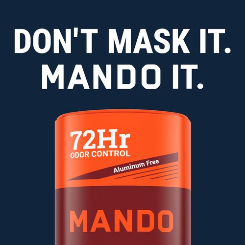 Mando Whole Body Deodorant 2 Piece System - 2.6oz Smooth Solid Stick & 5.0oz 4in1 Acidified Cleansing Bar - Aluminum & Baking Soda Free Odor Control - Doctor Developed - 2 pc Bundle (Bourbon Leather)