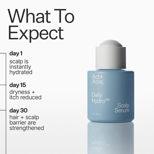 Act+ Acre Daily Hydro™ Scalp Serum - Hydrating Formula for Dry, Itchy Scalp | Multi-Molecular Hyaluronic Acid & Amino Acids | Lightweight, Non-Greasy, Vegan | 1 fl oz