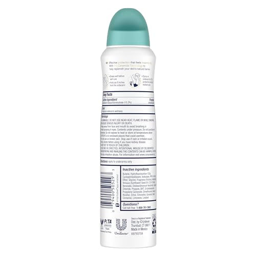Dove Antiperspirant Deodorant Dry Spray Coconut Water & Lime scent 3ct skin repair after shaving with odor control & sweat protection Pro Ceramide Technology to boost ceramide levels in skin 3.8 oz
