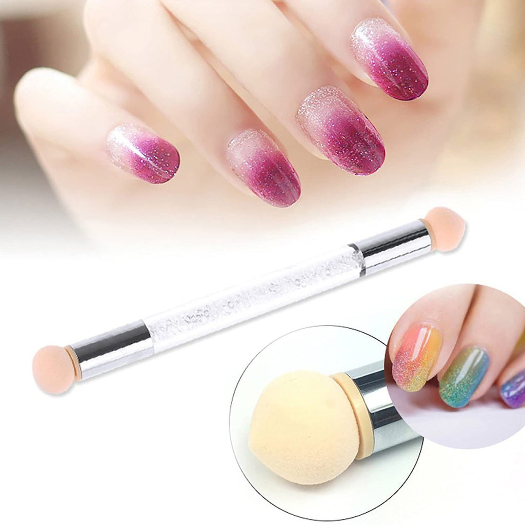 WOKOTO 4 Pcs Ombre Nail Brush For Gel Nails Gradient Nail Sponges Silicone Nail Brushes For Ombre Nail Art Brushes For Acrylic Application Nails Art Tools For French Tip Nail Art Ombre Brushes