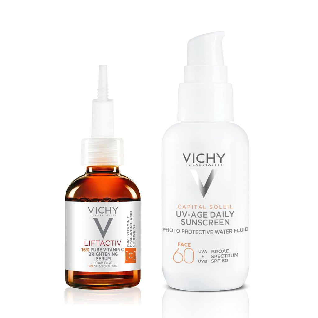 Vichy Capital Soleil UV-Age Daily SPF 60 - Anti-Aging Sunscreen with Hyaluronic Acid & Vitamin C | Broad Spectrum, No White Cast