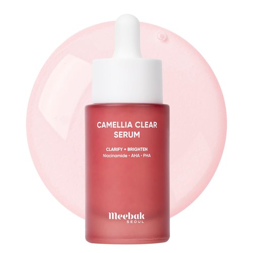 Meebak Camellia Clear Serum – Gentle Exfoliating Serum for Uneven Tone & Texture – Refines Look of Pores & Boosts Radiance with AHA, PHA + Niacinamide – Korean Skincare