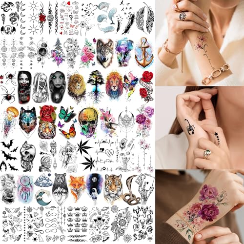 Waterproof Temporary Tattoos for Adults 70 Sheets - Dragon Tiger Variation