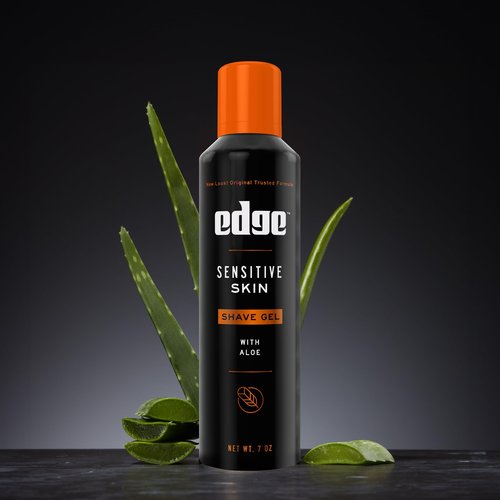 Edge Shaving Gel for Men, Sensitive Skin with Aloe, (6 Pack) - Shave Gel For Men That Moisturizes, Protects and Soothes To Help Reduce Skin Irritation