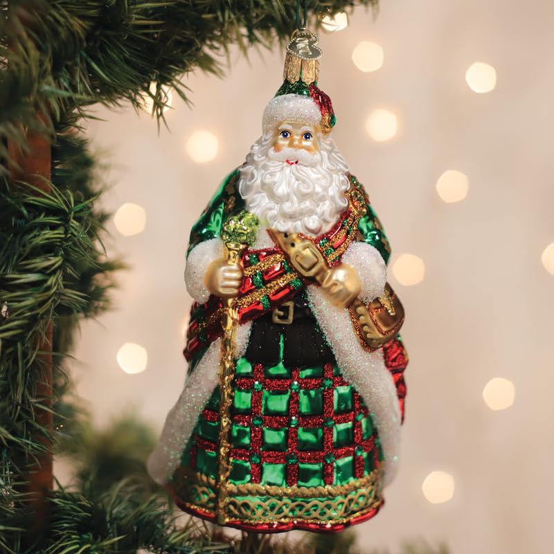 Irish Father Christmas Glass Ornament - Handcrafted Holiday Tree Decoration