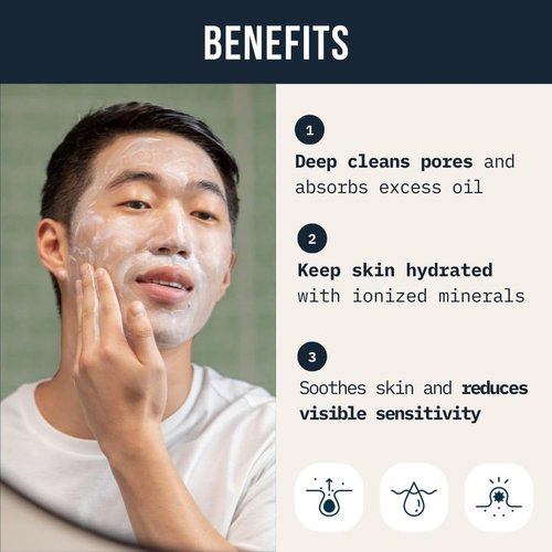 Cardon Men's Deep Pore Cleaning Clay Face Wash - 4X Better Than Charcoal for Oily Skin | Korean Premium Care (1 CT)