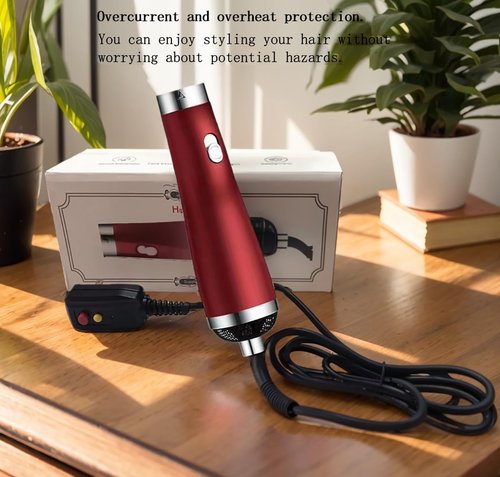 **Skiennix Portable Hair Dryer - High-Speed Travel Hair Dryer with Negative Ion Technology | 3 Heat/Speed Settings, Low Noise, Red**