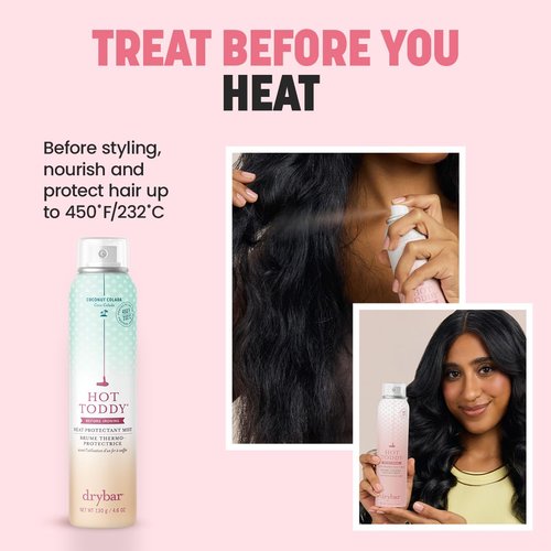 Drybar Hot Toddy Heat Protection Spray - Lightweight Formula for Hair, Shields Against Heat Damage