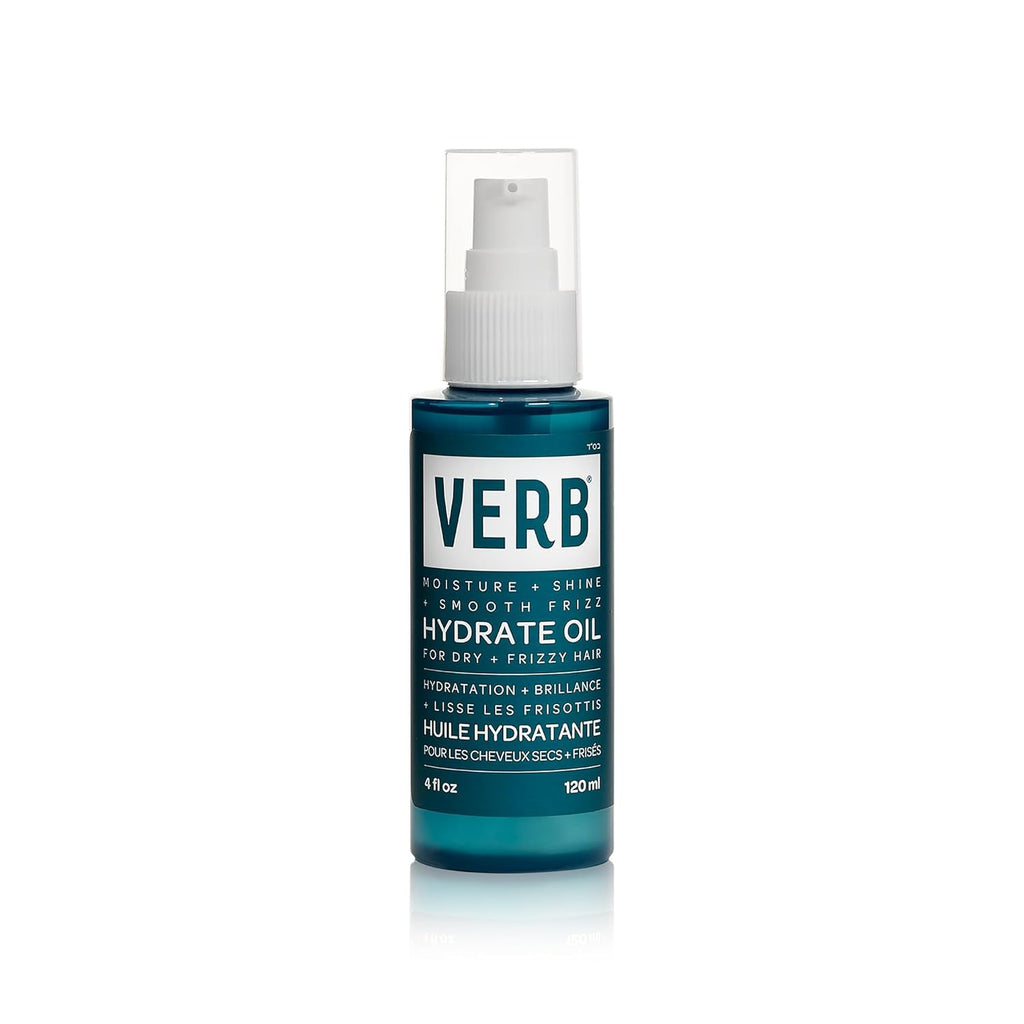 VERB Hydrate Oil - Moisturizing Shine Booster - Frizz Control & Heat Protection - Amber + Warm Jasmine Scent