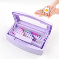 BOMOQING Nail Tool Sterilizer Box, Plastic Sterilizing Tray, Plastic Clean Sterilizing Box Storage Organizer for Nail, Tweezers, Eyelash Extensions, Hair Salon, Spa & Cutter Manicure Equipment(Purple)