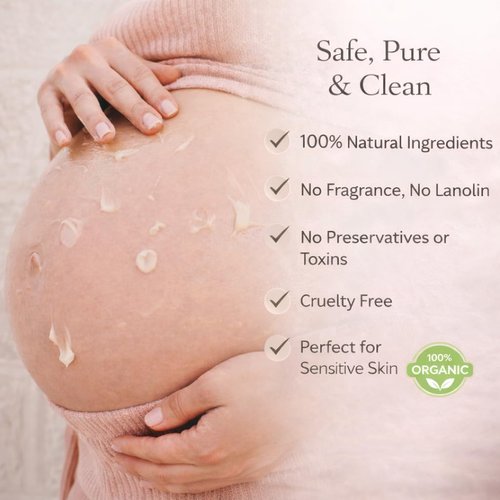 Organic Belly Butter for Pregnancy Stretch Mark Prevention and Treatment by Irene Organics - Award Winning Anti Stretch Mark Tummy Balm For Pregnancy and Postpartum 4oz - Hydrating Bump Cream
