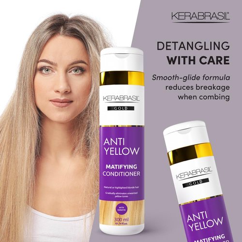 Antiyellow Conditioner - Neutralizes Brassy Tones & Enhances Cool Blonde - Deep Hydration for Color-Treated Hair