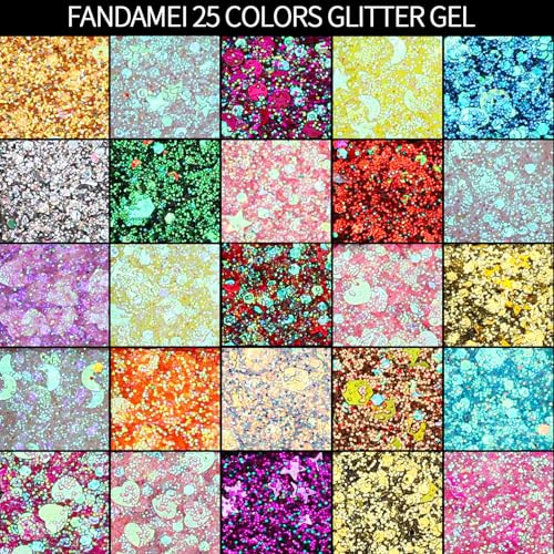 25 Colors Face & Body Glitter Gel Palette for Makeup, Festival & Costume