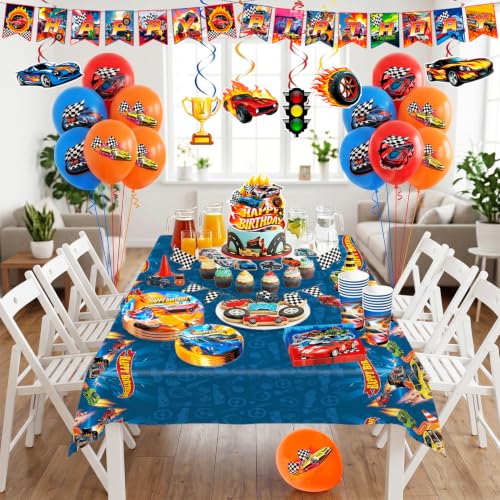 Race Car Birthday Party Tableware Set - 159 Pieces for Cars Theme Celebration