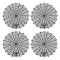 Halloween Spider Web Placemats Set of 4 - Black Round Washable Table Decor
