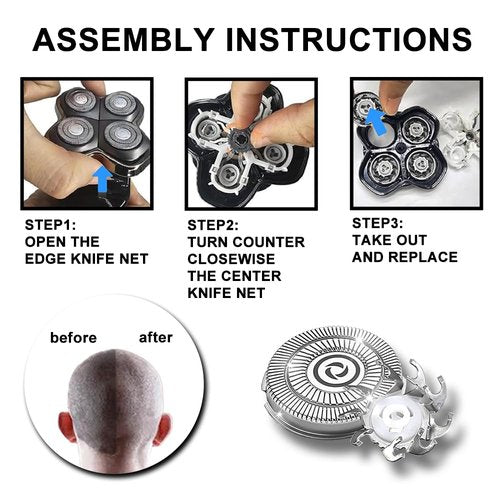 16 PACKS Head Shaver Replacement Heads Compatible with Skull Shaver Pitbull Gold PRO, Pitbull Silver PRO, Palm, Pitbull Platinum PRO, Sk-ull Shaver Pitbull Gold PRO Shaver Replacement Blade