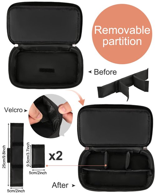Meiiy Barber Tool Bag, Hair Clipper Bag Hair Cutting Scissors Storage Bag Shaving Kits Haircut Accessories Organizer Bag Gift for Women (Black)