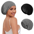 Kafteri 2 PCS Satin Silk Bonnet for Sleeping Women,Double Layer Hair Wrap Sleeping for Women Men, Silk Satin Lined Beanie Sleep Cap for Curly Hair Adjustable