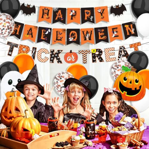 Pumpkin Halloween Party Decorations Set with Balloons & Banners - Spooky Theme