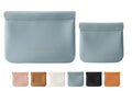 NICLNGSH 2 PCS Small Cosmetic Bag for Purse, Organosilicon Super Fiber Leather Mini Makeup Bag Coin Purse for Women, Snap Closure Travel Makeup Pouch for Lipstick Jewelry Key Change (Blue)