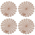 Halloween Spider Web Placemats - Brown 15 Inch Reusable Table Mats for Party & Dining
