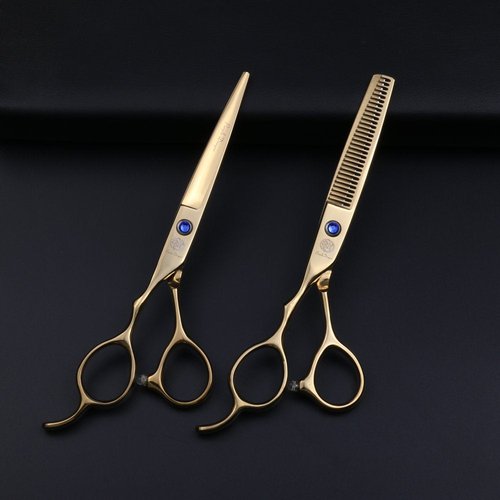 Purple Dragon 6.0 inch Left Hand Barber Hair Cutting Scissor and Thinning Shears - for Professional Left-handed Hairstlist