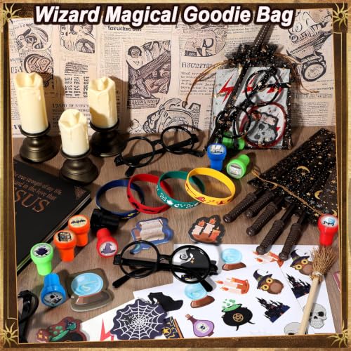 Wizard Party Favors Set with Wands Stickers Notebooks & Accessories - Bulk 96 Pieces