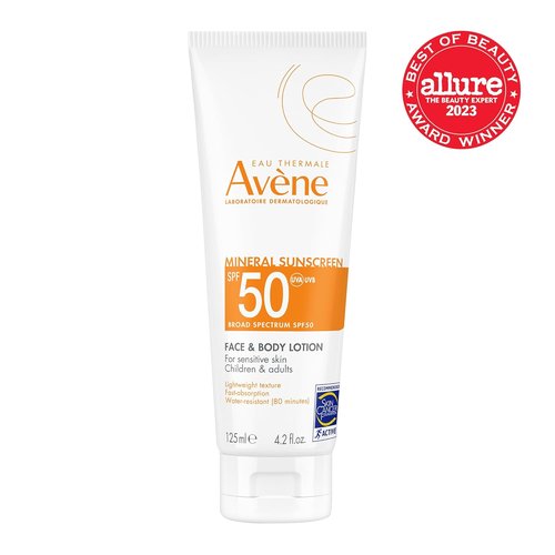 Avène Sheer Mineral Sunscreen - Broad Spectrum SPF 50 Face & Body Lotion | 4.23 Fl Oz