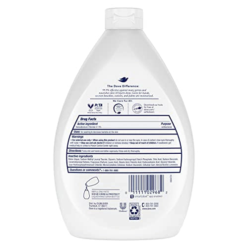 Dove Antibacterial Hand Wash Refill 34 Fl Oz Pack of 6 Unscented - Moisturizing & Protecting