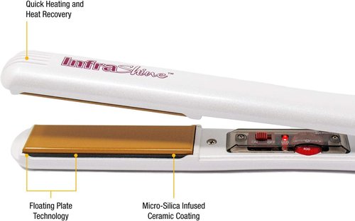 Redline Professional Flat Iron - 1" White Hair Straightener for Sleek, Smooth Styles