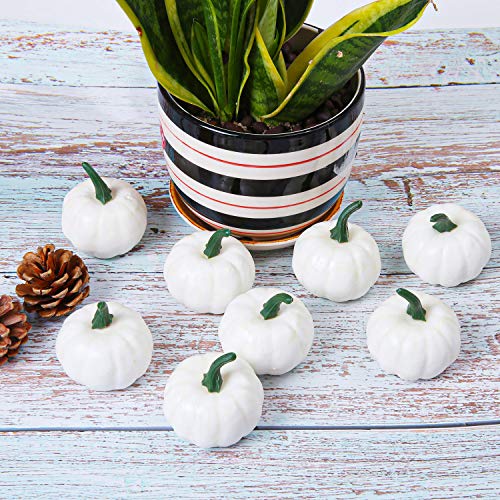 White Mini Artificial Pumpkins 36 Pack Fall Harvest Decor for Home & Parties
